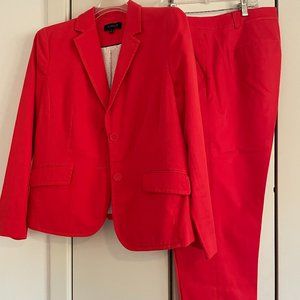 2 Pc Suit Poppy Red w/ Ankle Pant